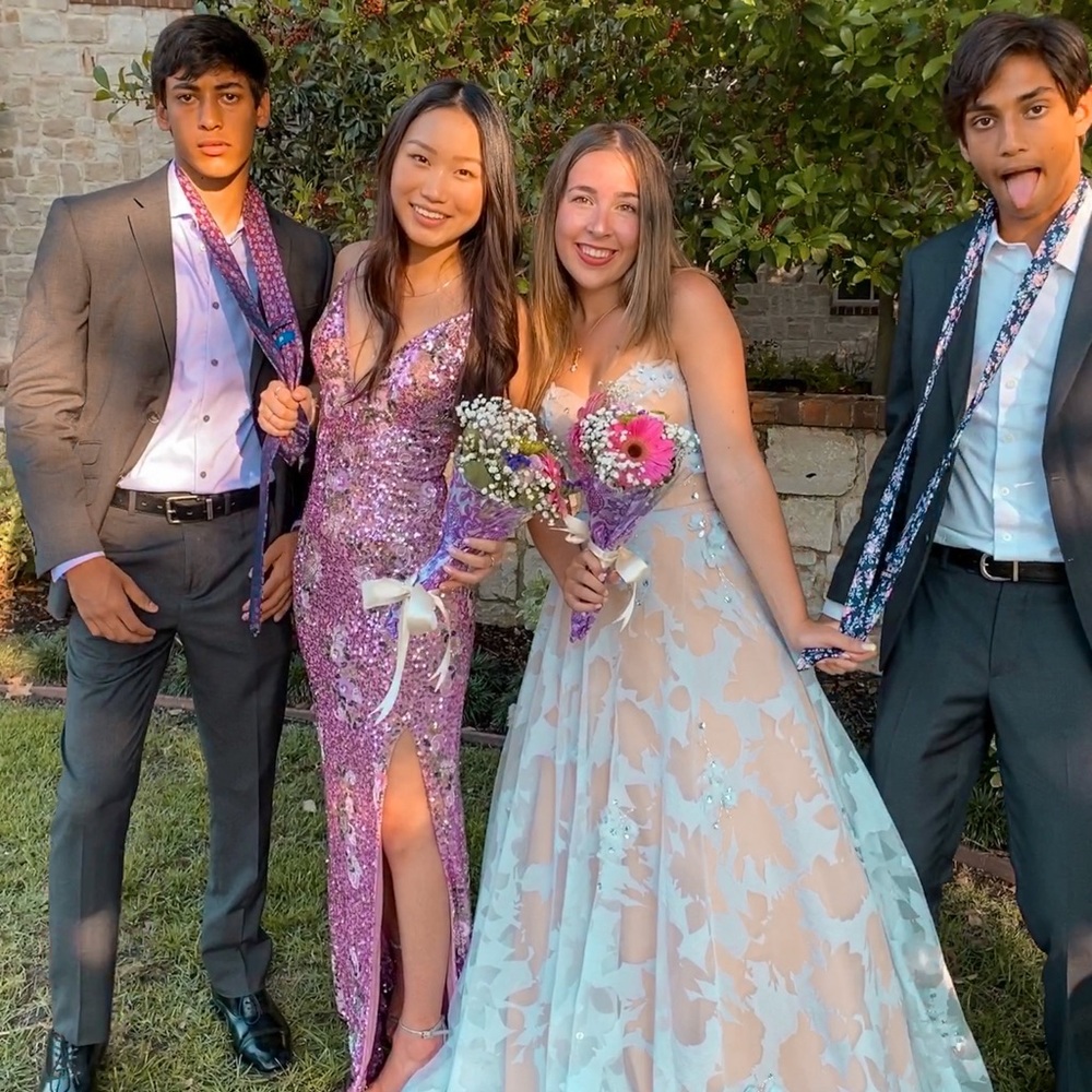Scala Prom Dress Gorgeous purple floral sequin formal dress